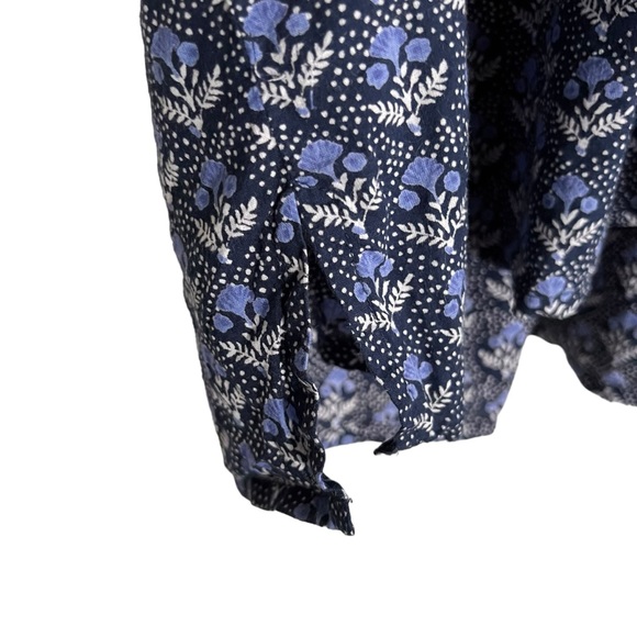 VOLOSHIN Cropped Indigo Blue Floral Crop Top Size XS - Picture 7 of 13
